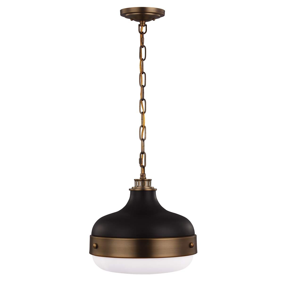 Cadence Pendelleuchte mit 2 Lichtern, dunkles Antikmessing/Mattschwarz - Elsteadlighting - leuchtengrosshandel24
