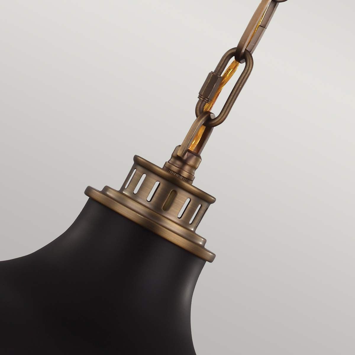 Cadence Pendelleuchte mit 2 Lichtern, dunkles Antikmessing/Mattschwarz - Elsteadlighting - leuchtengrosshandel24