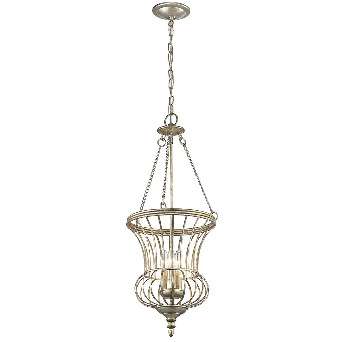 Calla 3-flammige Pendelleuchte - Sterling-Gold - Elsteadlighting - leuchtengrosshandel24