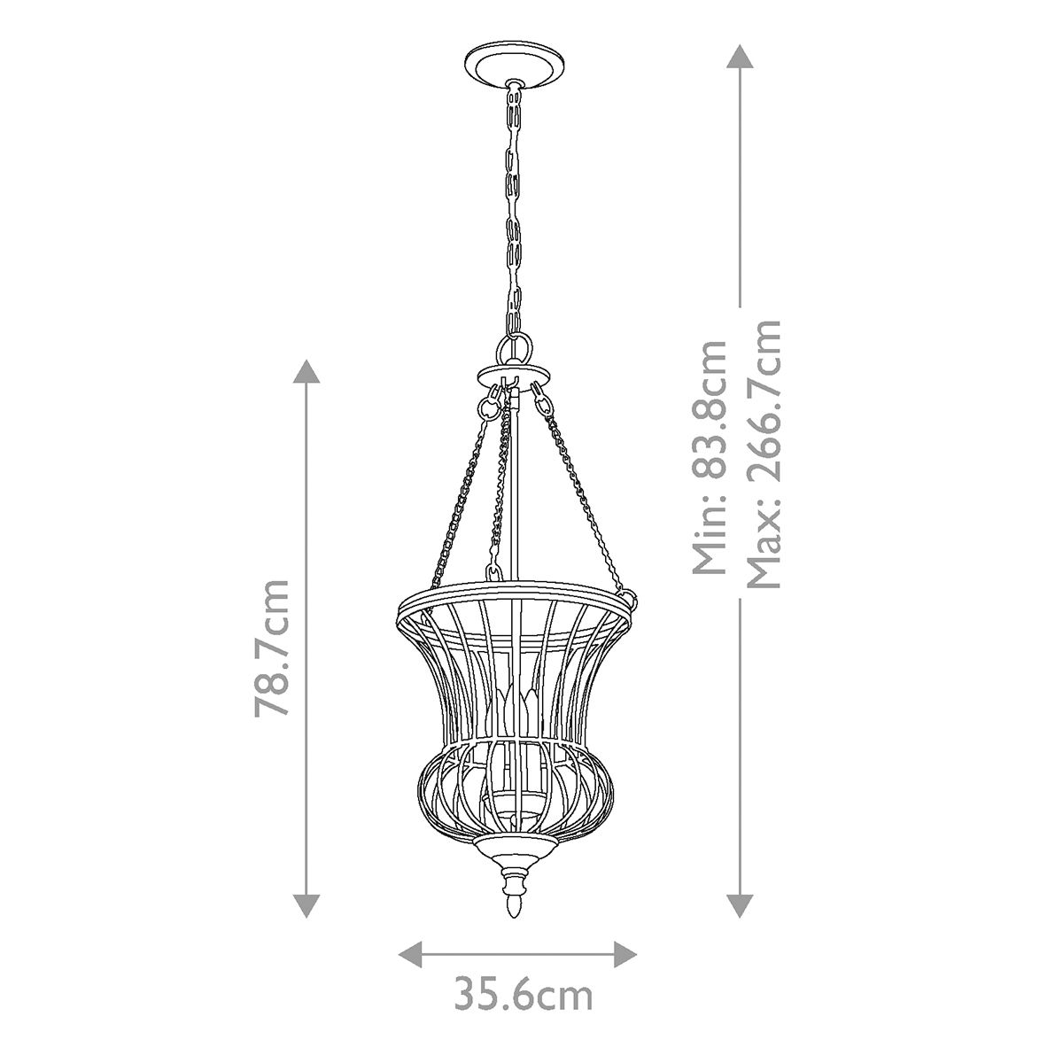 Calla 3-flammige Pendelleuchte - Sterling-Gold - Elsteadlighting - leuchtengrosshandel24