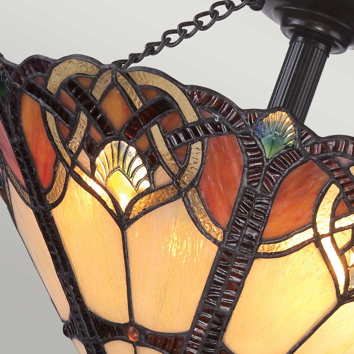 Cambridge 2-flammige, große Halbdeckenleuchte - Vintage Bronze - Elsteadlighting - leuchtengrosshandel24