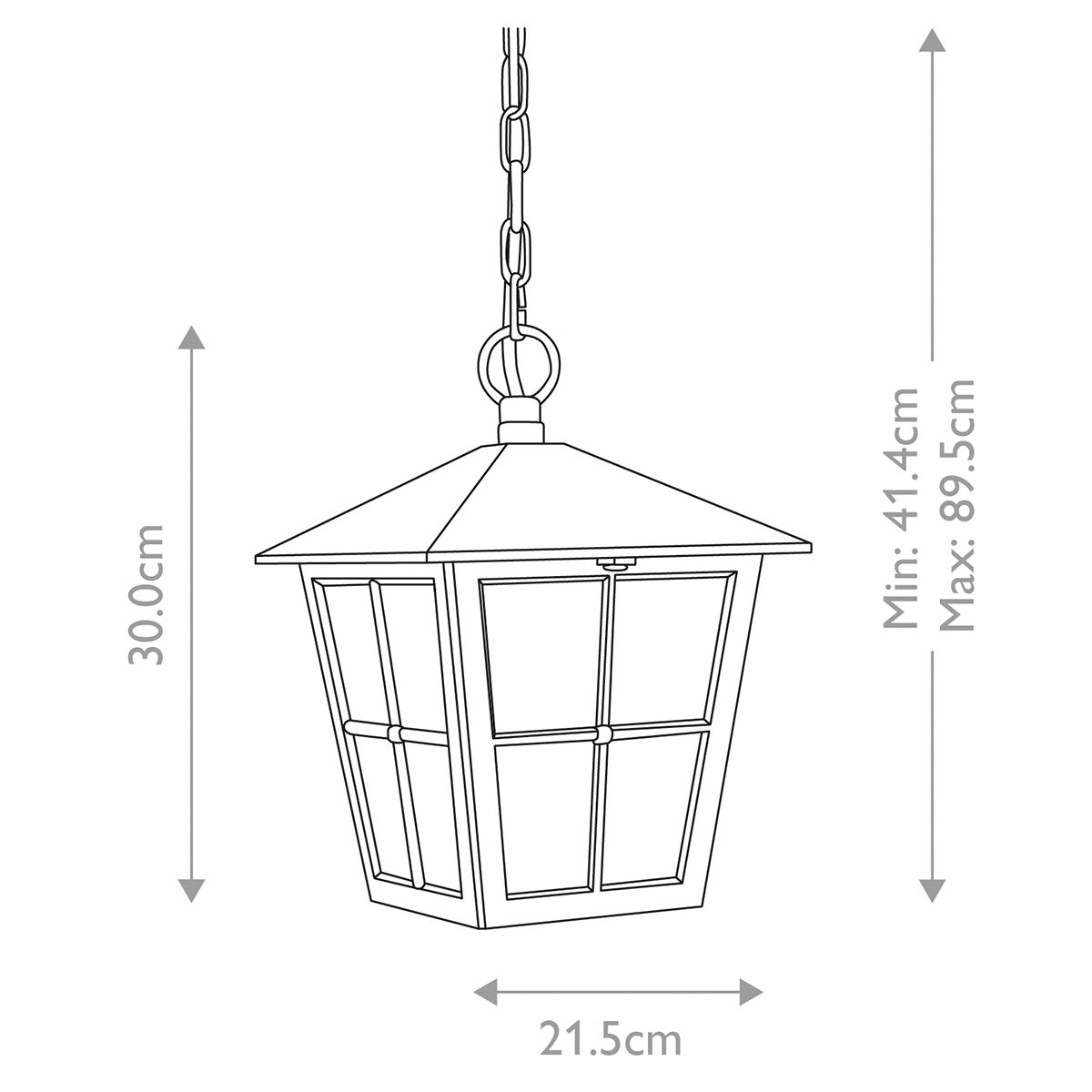 Canterbury 1 - flammige Kettenlaterne - Schwarz - Elsteadlighting - BL48M - BLACK