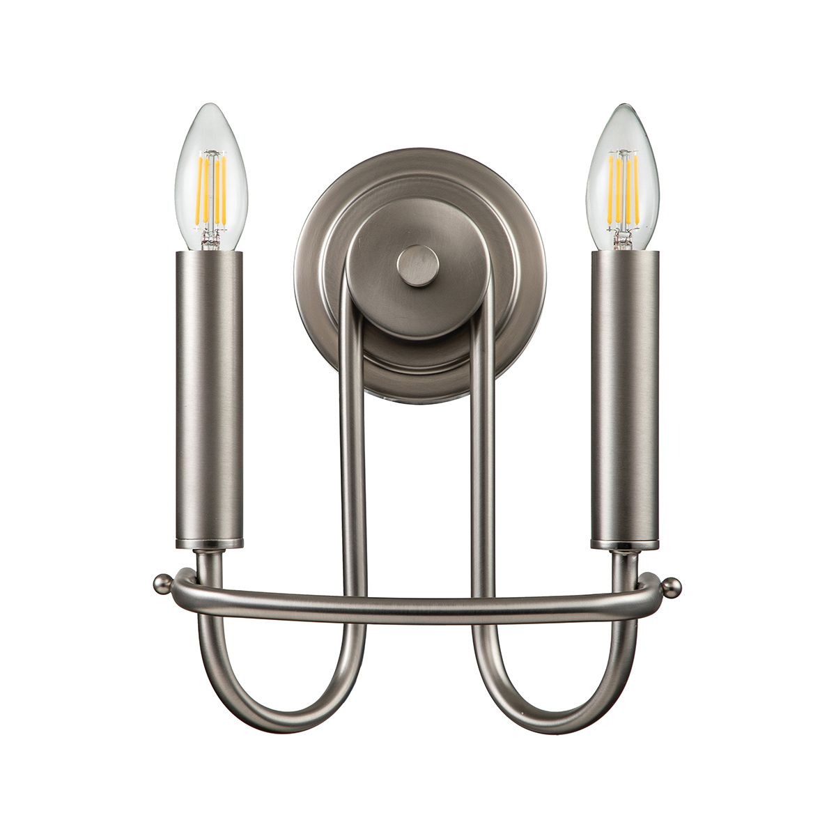 Capitol Hill 2-flammige Wandleuchte - Gebürstetes Nickel - Elsteadlighting - leuchtengrosshandel24