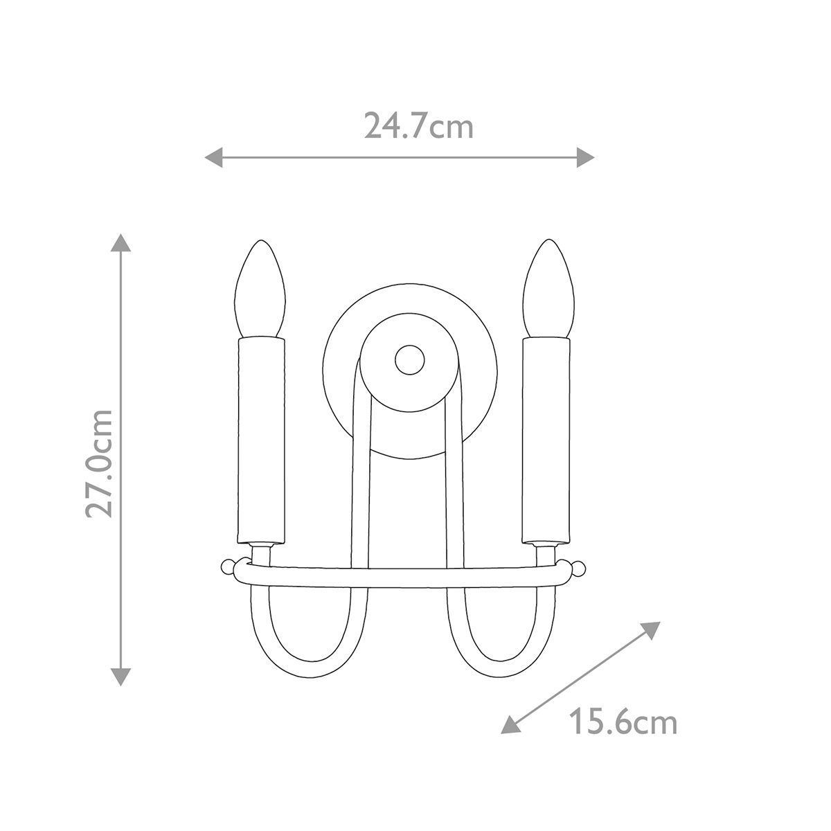 Capitol Hill 2-flammige Wandleuchte - Gebürstetes Nickel - Elsteadlighting - leuchtengrosshandel24