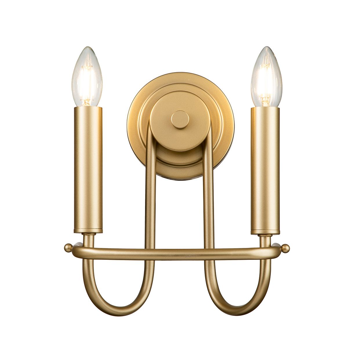 Capitol Hill 2-flammige Wandleuchte - Messing natur lackiert - Elsteadlighting - leuchtengrosshandel24