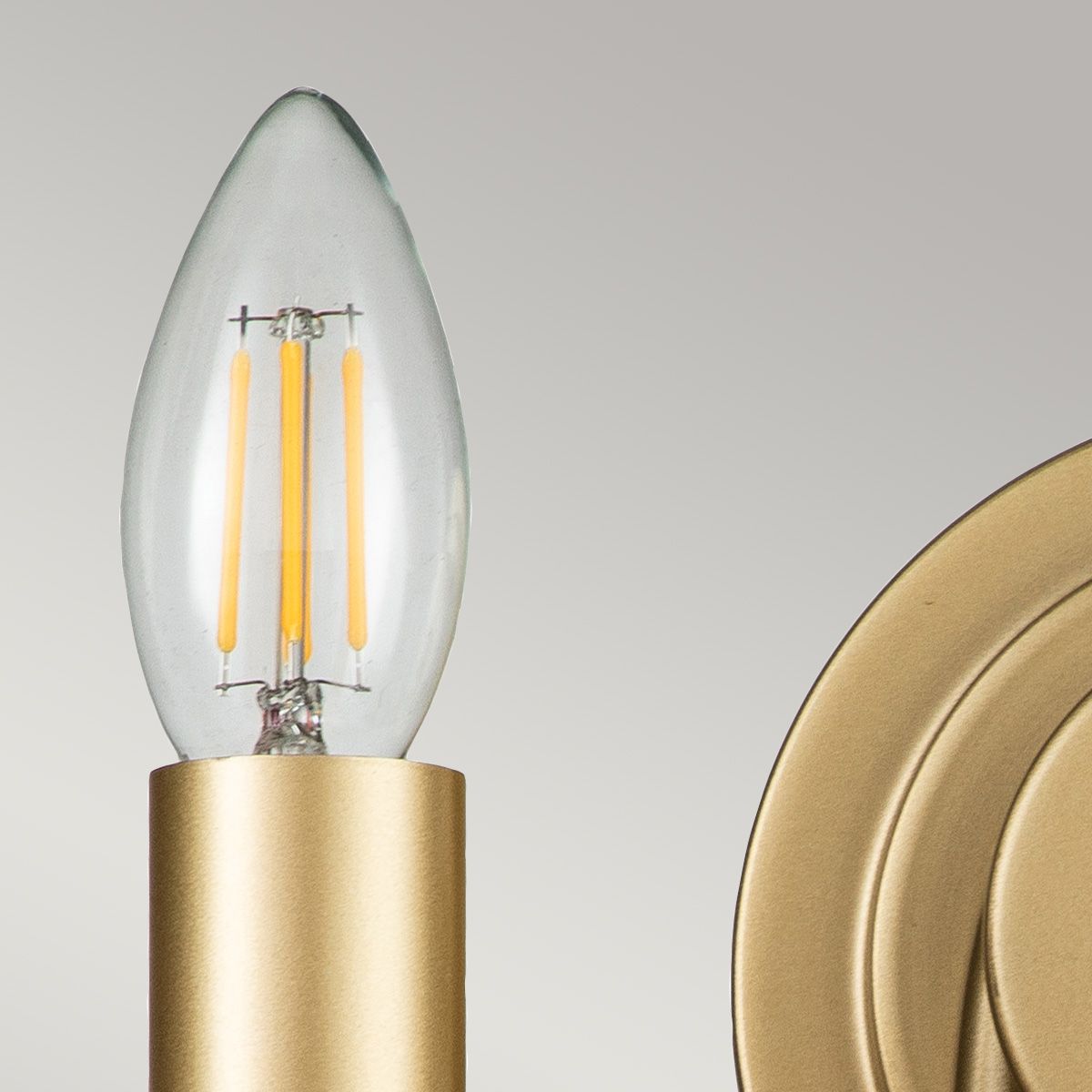 Capitol Hill 2-flammige Wandleuchte - Messing natur lackiert - Elsteadlighting - leuchtengrosshandel24
