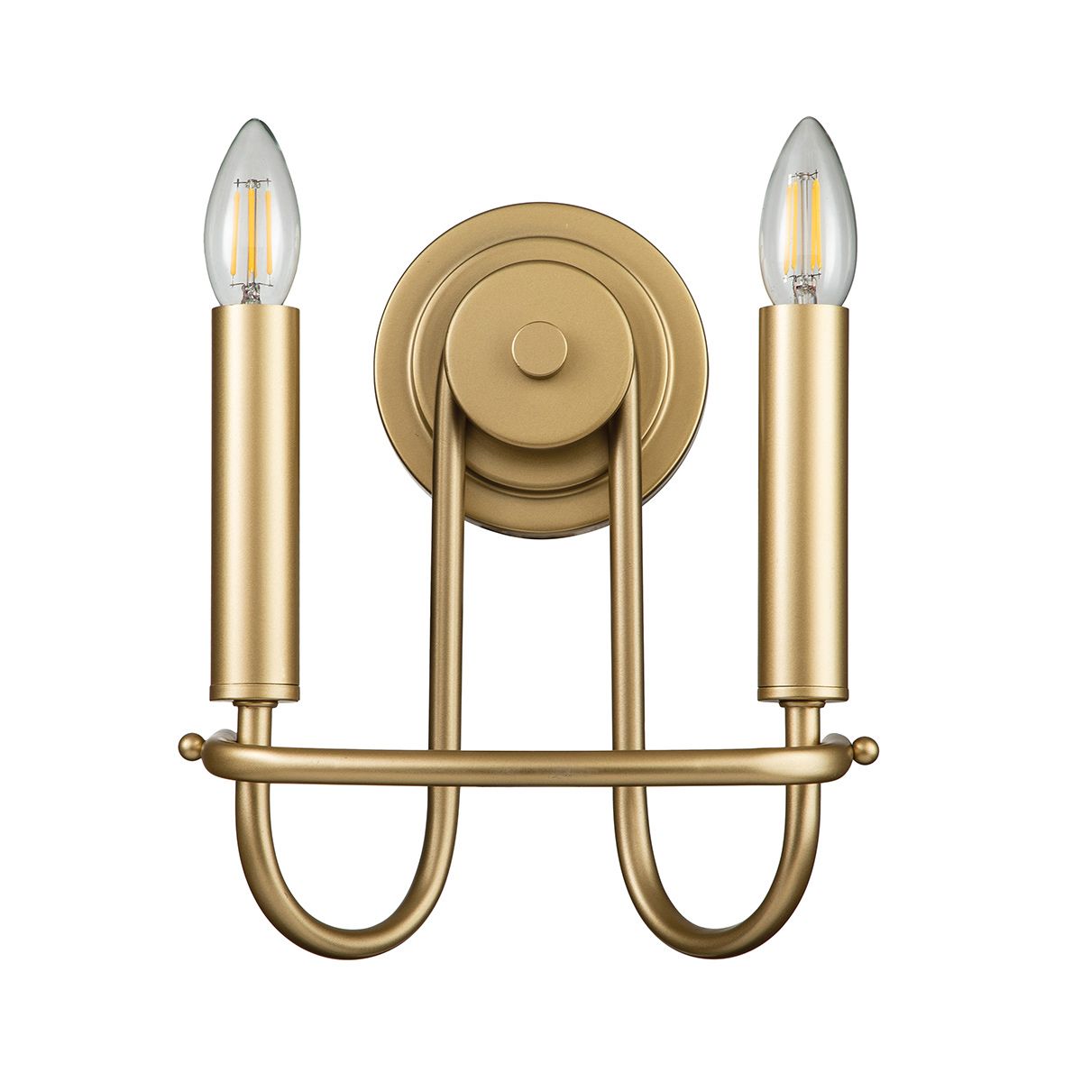 Capitol Hill 2-flammige Wandleuchte - Messing natur lackiert - Elsteadlighting - leuchtengrosshandel24