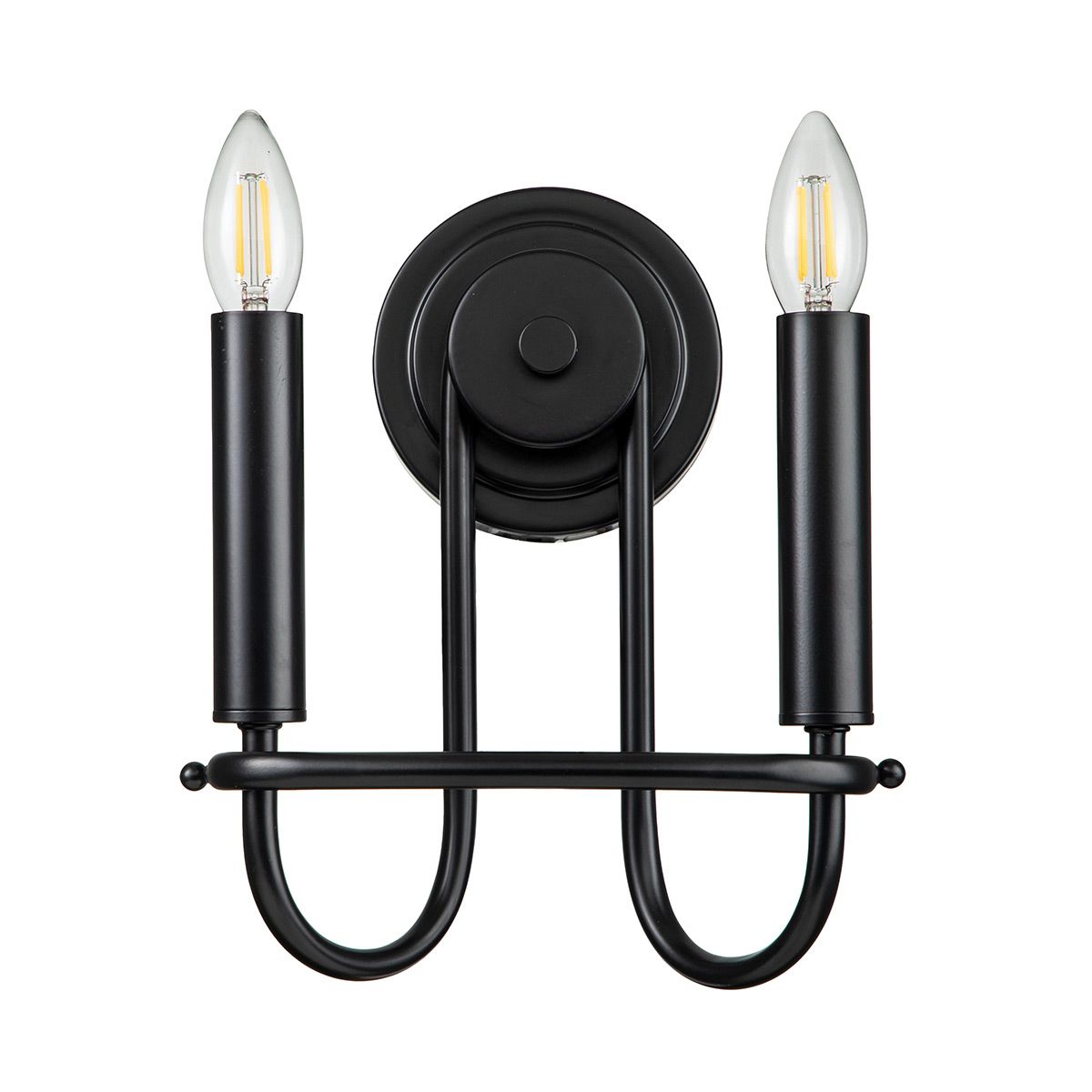 Capitol Hill 2-flammige Wandleuchte - Schwarz - Elsteadlighting - leuchtengrosshandel24