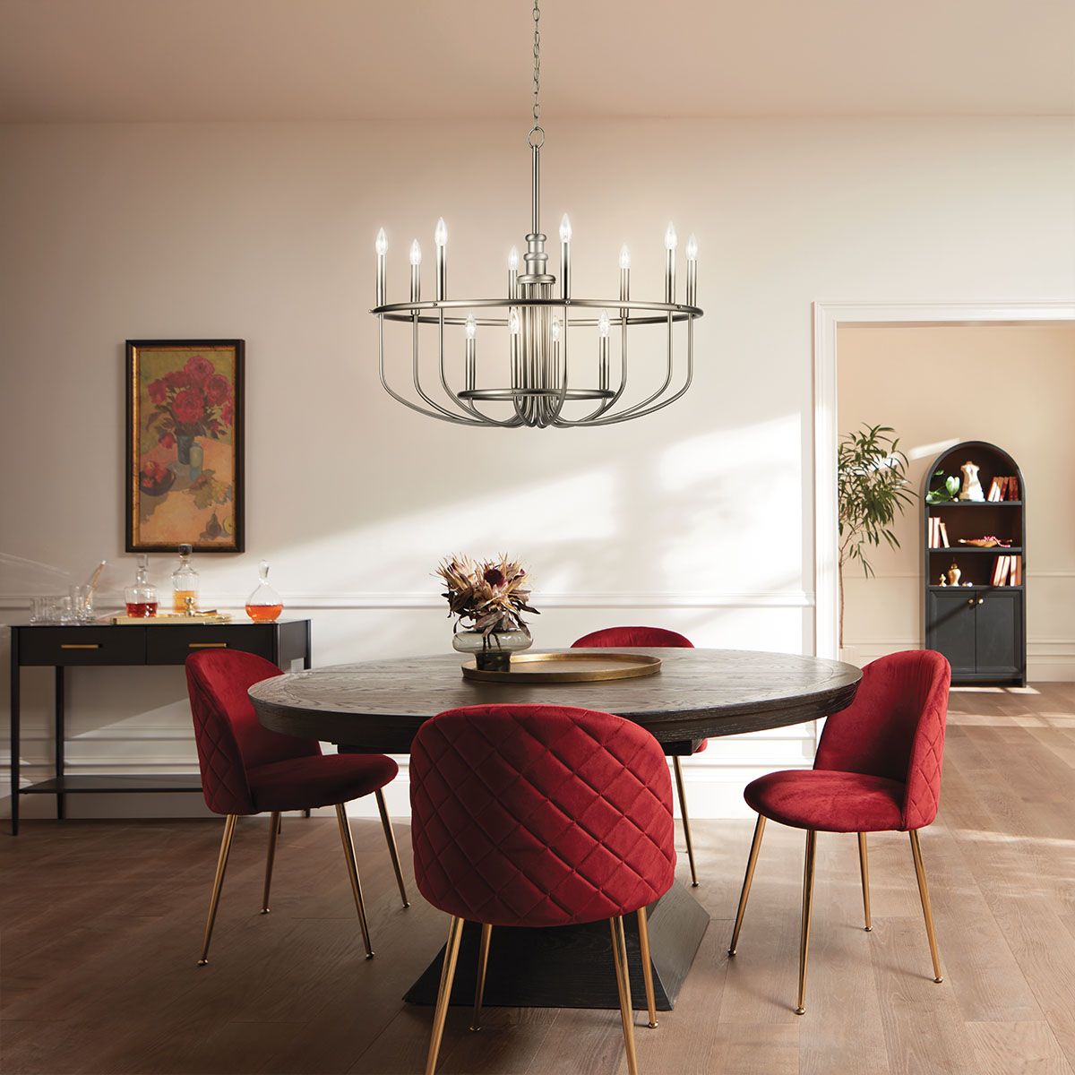 Capitol Hill Kronleuchter mit 12 Lichtern, gebürstetes Nickel - Elsteadlighting - leuchtengrosshandel24