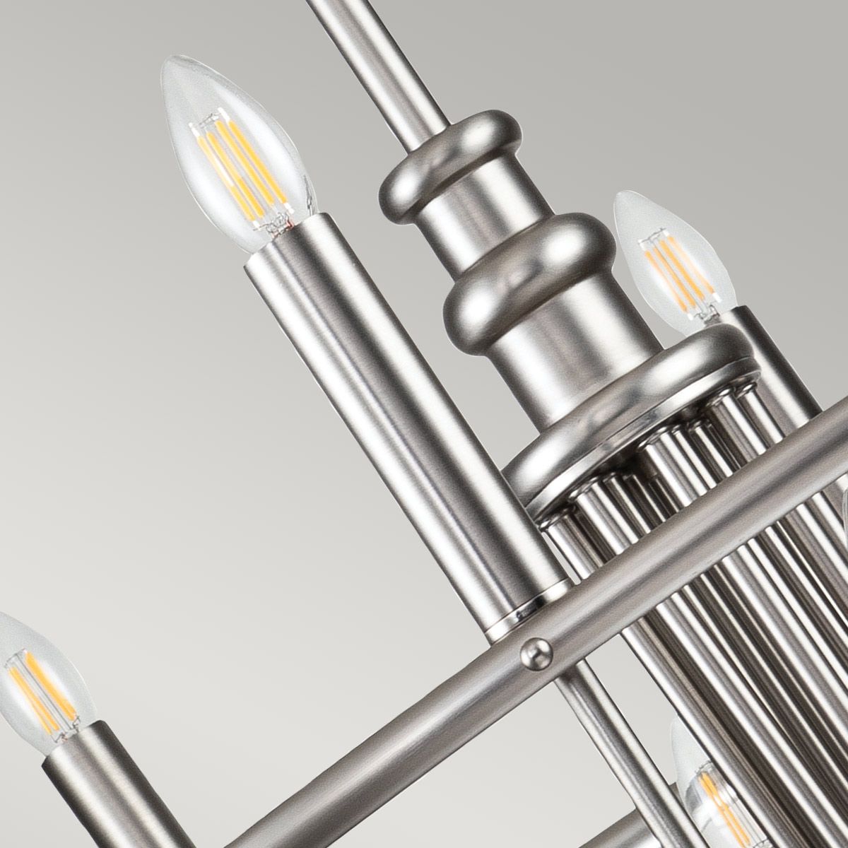 Capitol Hill Kronleuchter mit 12 Lichtern, gebürstetes Nickel - Elsteadlighting - leuchtengrosshandel24