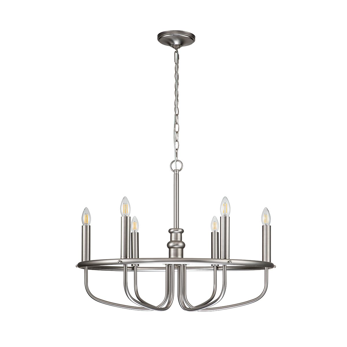 Capitol Hill Kronleuchter mit 6 Lichtern, gebürstetes Nickel - Elsteadlighting - leuchtengrosshandel24