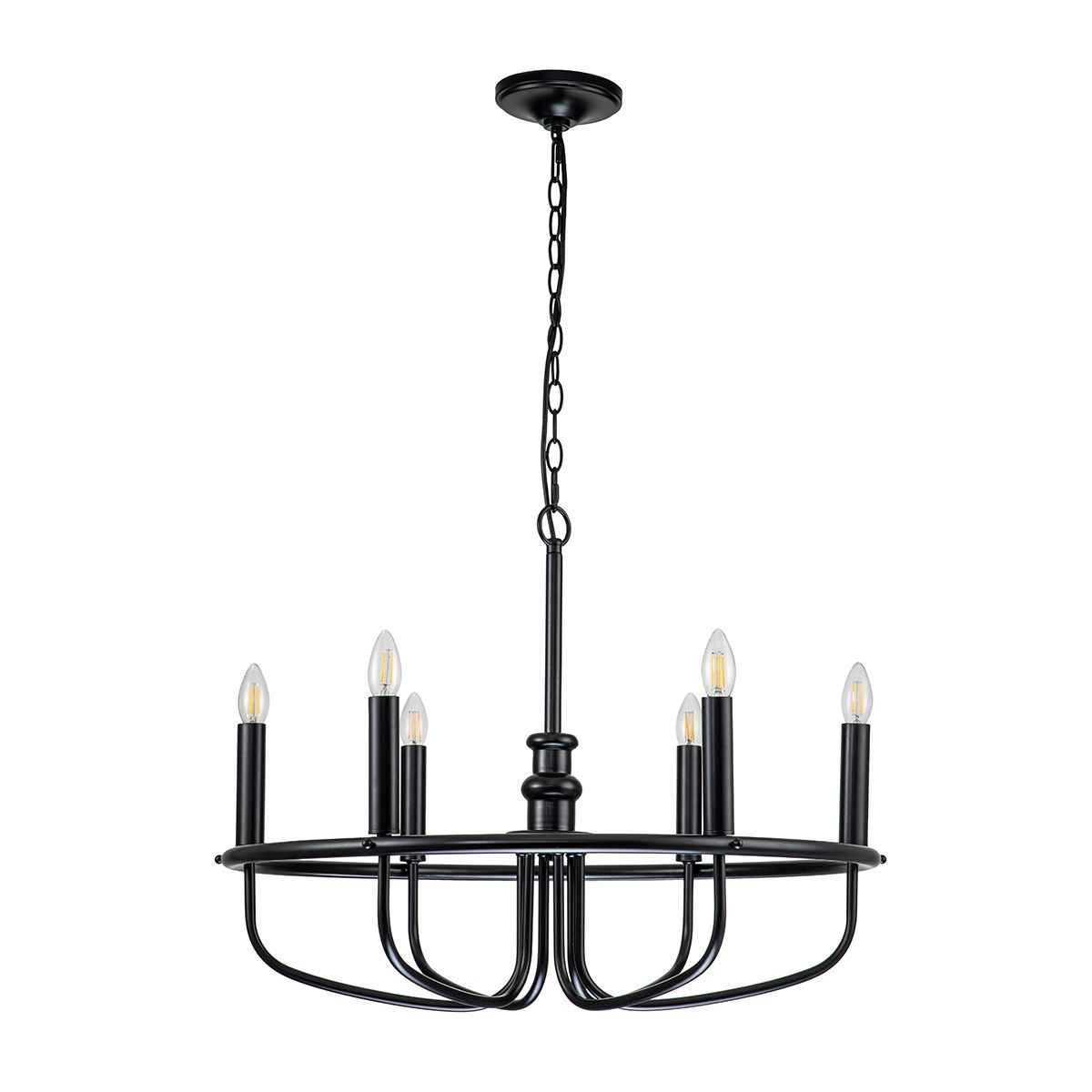 Capitol Hill Kronleuchter mit 6 Lichtern, Schwarz - Elsteadlighting - leuchtengrosshandel24