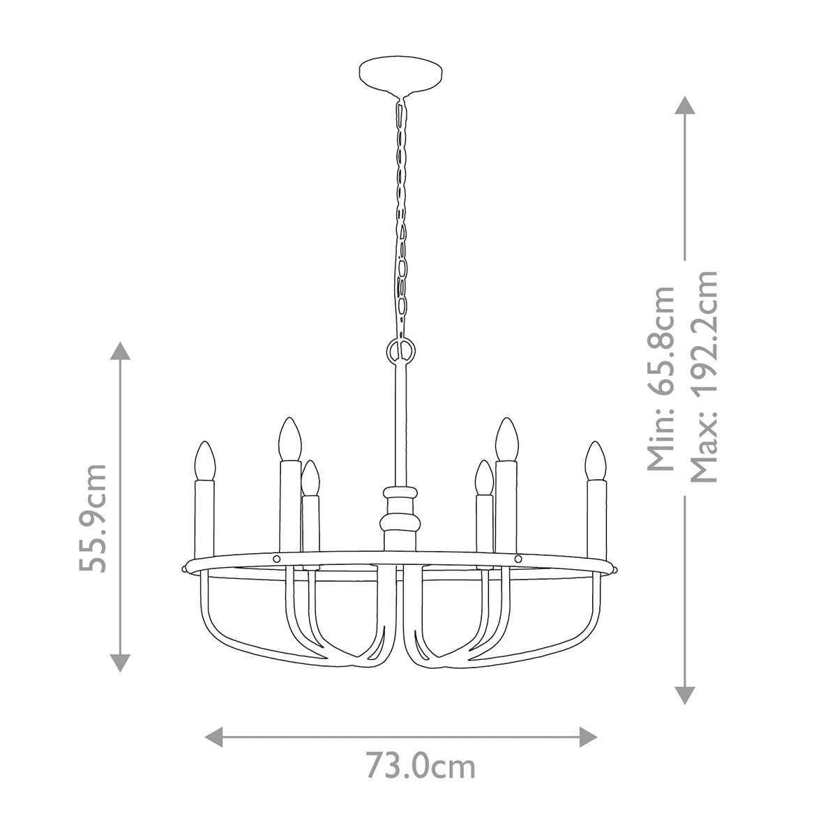 Capitol Hill Kronleuchter mit 6 Lichtern, Schwarz - Elsteadlighting - leuchtengrosshandel24