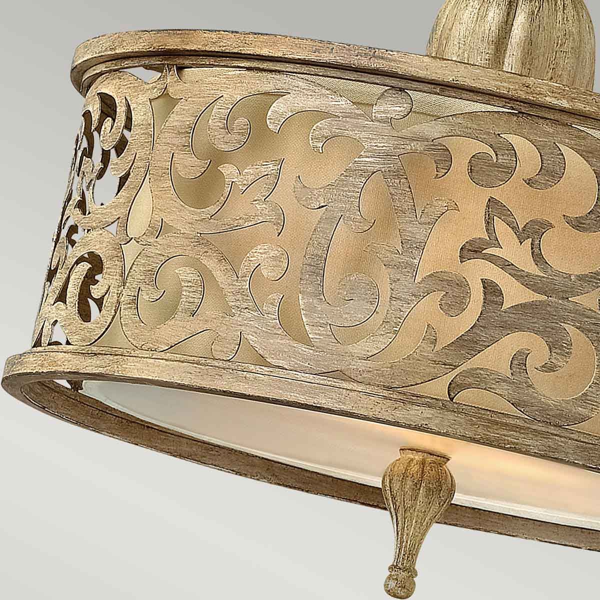 Carabel 2-flammige kleine Halbdeckenleuchte - Gebürstetes Champagner - Elsteadlighting - leuchtengrosshandel24