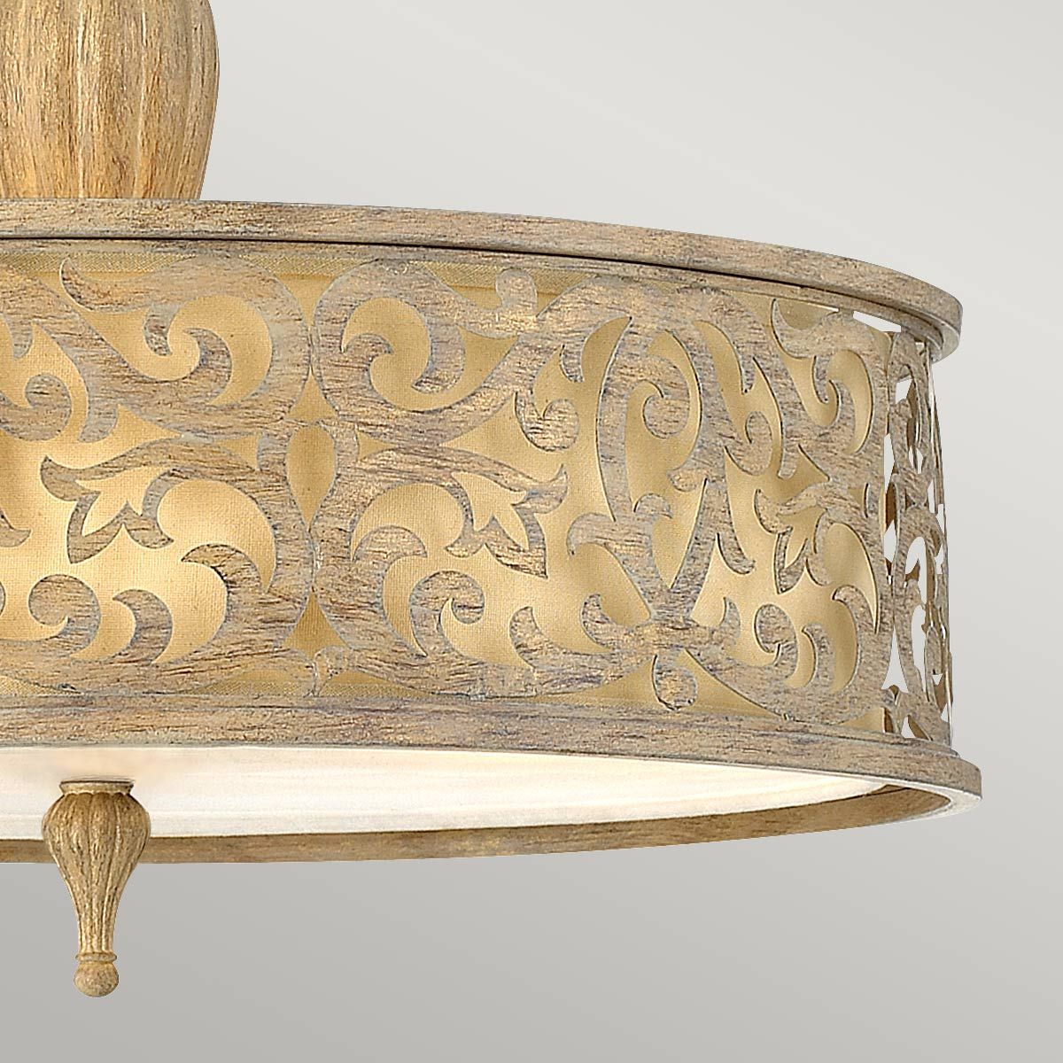 Carabel 3-flammig, groß, halbbündig, gebürstetes Champagner - Elsteadlighting - leuchtengrosshandel24