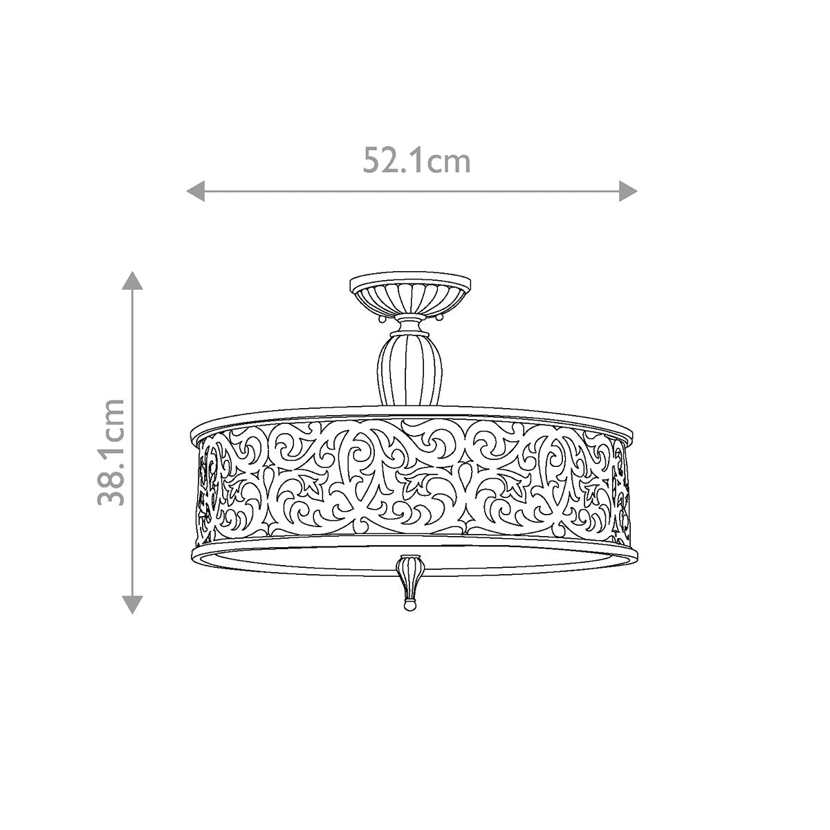 Carabel 3-flammig, groß, halbbündig, gebürstetes Champagner - Elsteadlighting - leuchtengrosshandel24