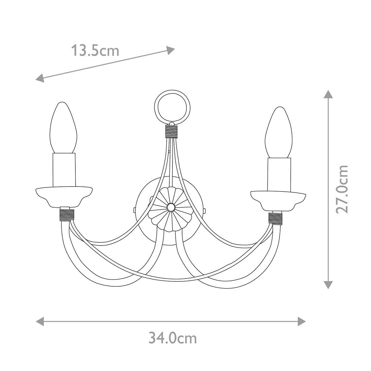 Carisbrooke 2-flammige Wandleuchte - Schwarz - Elsteadlighting - leuchtengrosshandel24