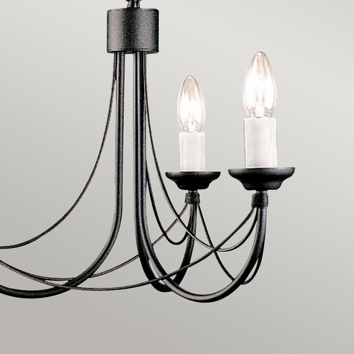 Carisbrooke Kronleuchter mit 3 Lichtern, Schwarz - Elsteadlighting - leuchtengrosshandel24