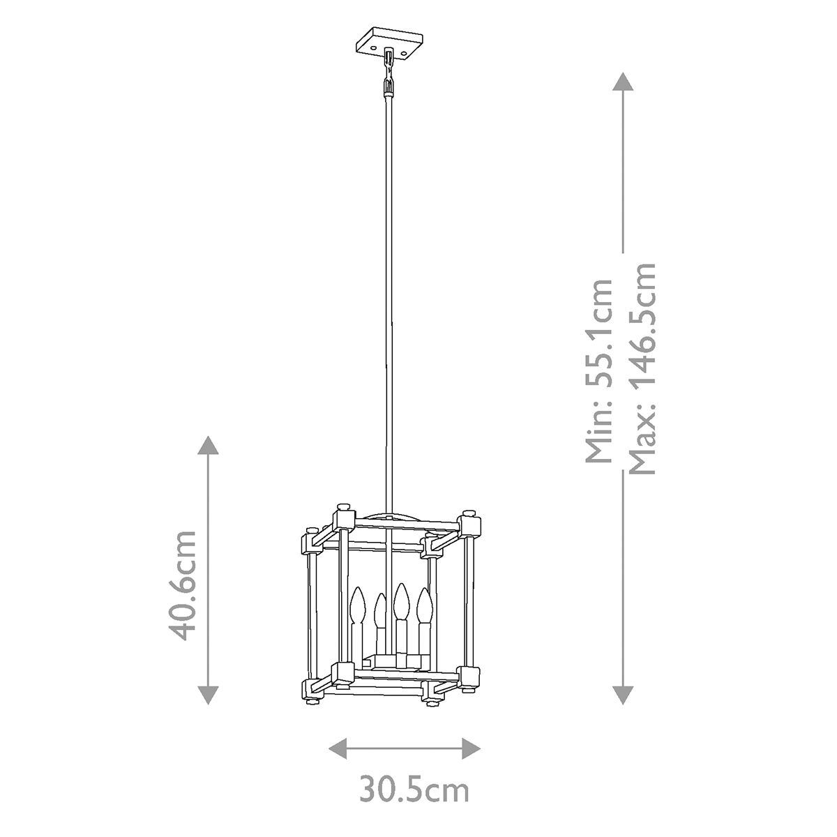 Cayden Kleine Pendelleuchte mit 4 Lichtern - Natürliches Messing - Elsteadlighting - leuchtengrosshandel24