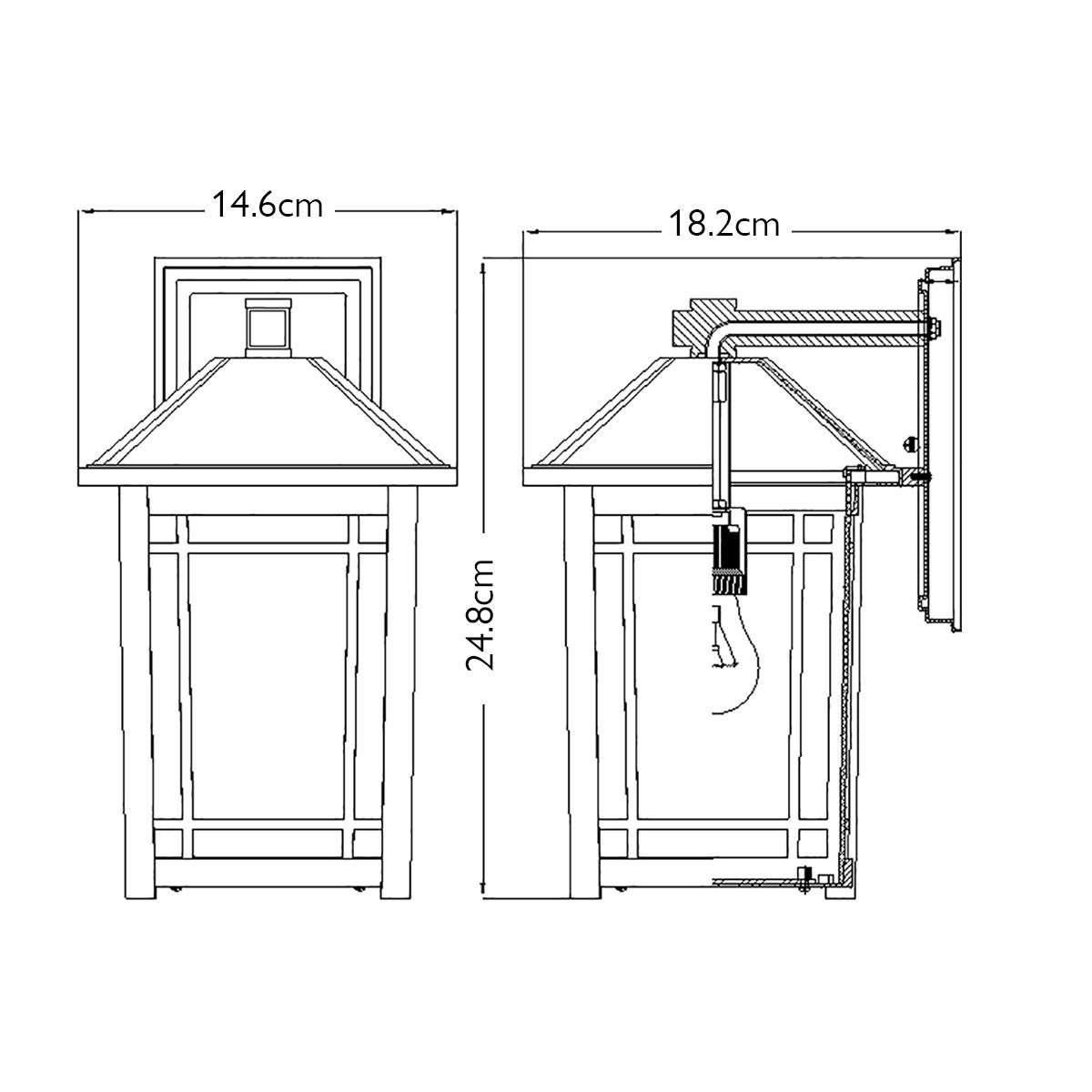 Cedar Point 1 - flammige Wandlaterne - Klein - Schwarz - Elsteadlighting - QZ - CEDAR - POINT - S - BK