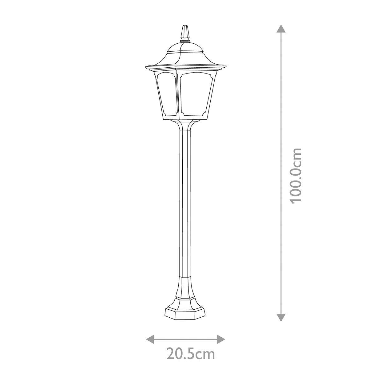 Chapel 1 - flammige Säulenlaterne - Schwarz - Elsteadlighting - CP5 - BLACK
