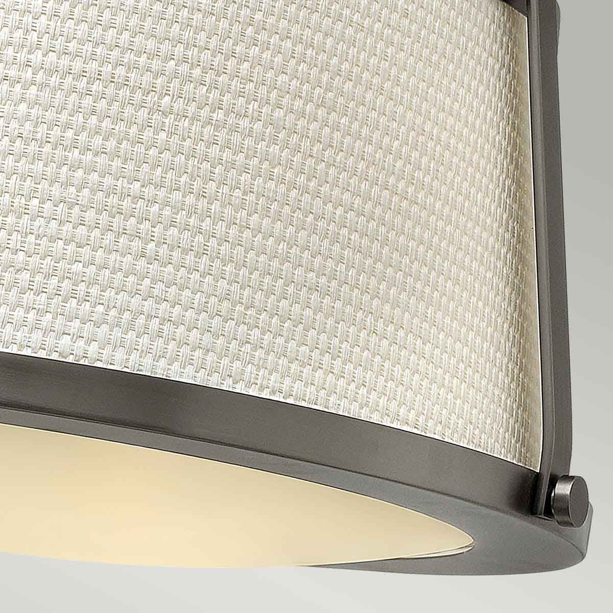 Charlotte 3-flammige Deckenleuchte, Antik-Nickel, Leinenschirm - Elsteadlighting - leuchtengrosshandel24