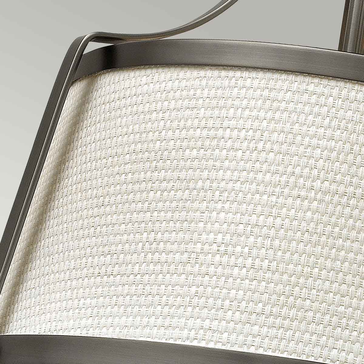 Charlotte 3-flammige Deckenleuchte, Antik-Nickel, Leinenschirm - Elsteadlighting - leuchtengrosshandel24