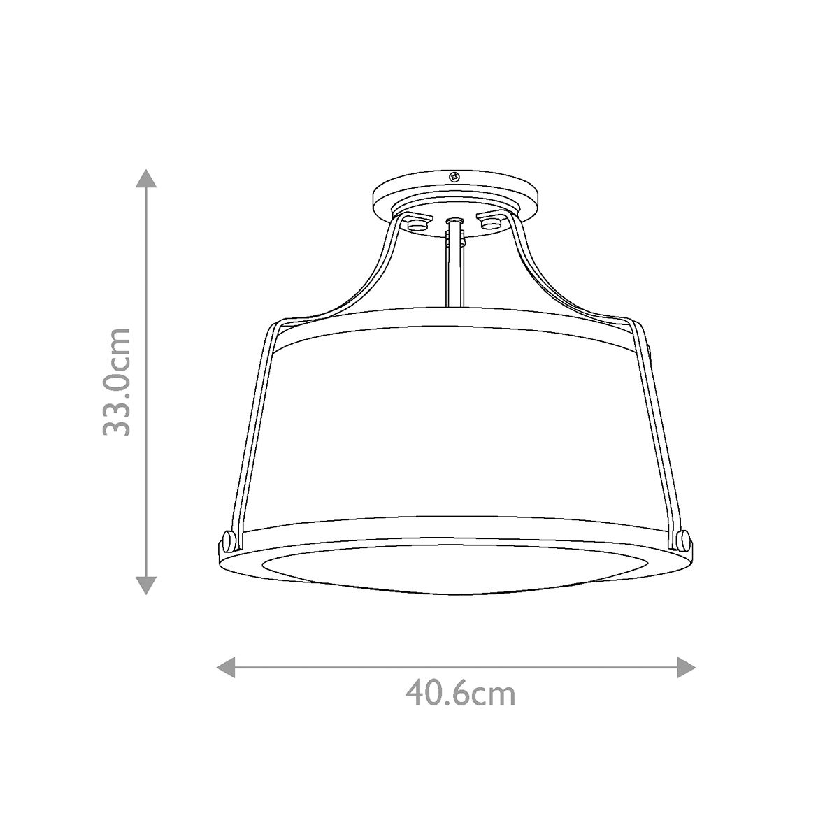 Charlotte 3-flammige Deckenleuchte, Antik-Nickel, Leinenschirm - Elsteadlighting - leuchtengrosshandel24