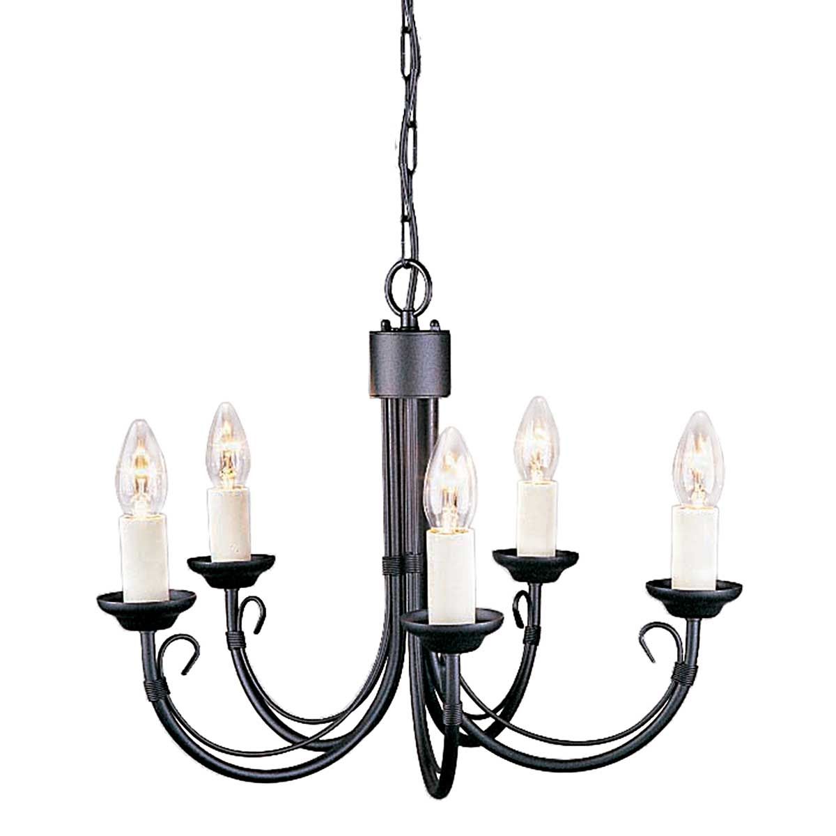 Chartwell Kronleuchter mit 5 Lichtern, Schwarz - Elsteadlighting - leuchtengrosshandel24