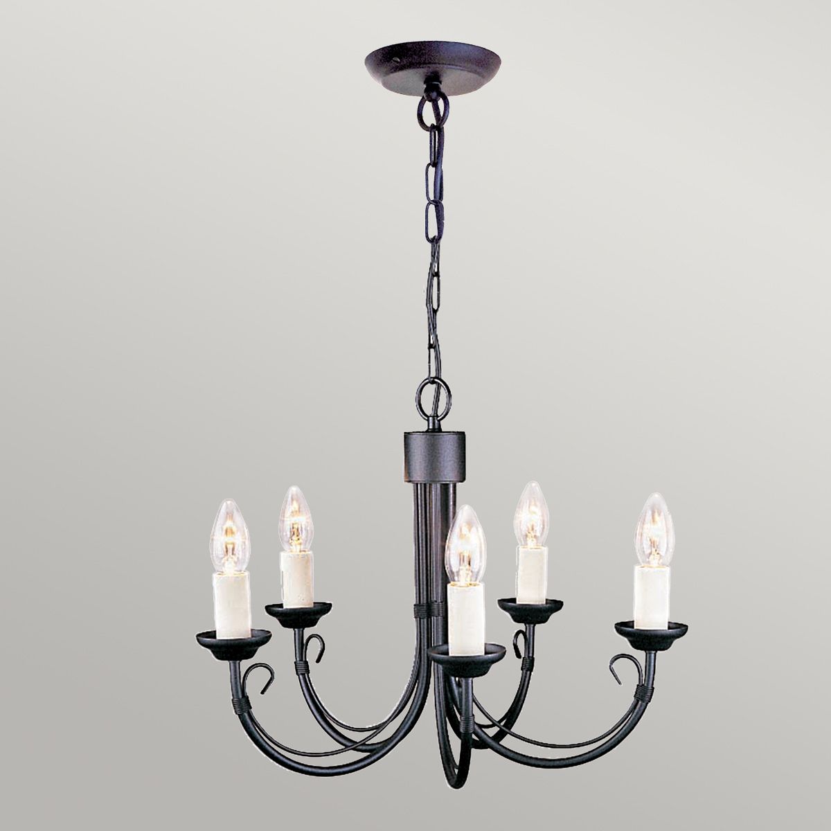 Chartwell Kronleuchter mit 5 Lichtern, Schwarz - Elsteadlighting - leuchtengrosshandel24