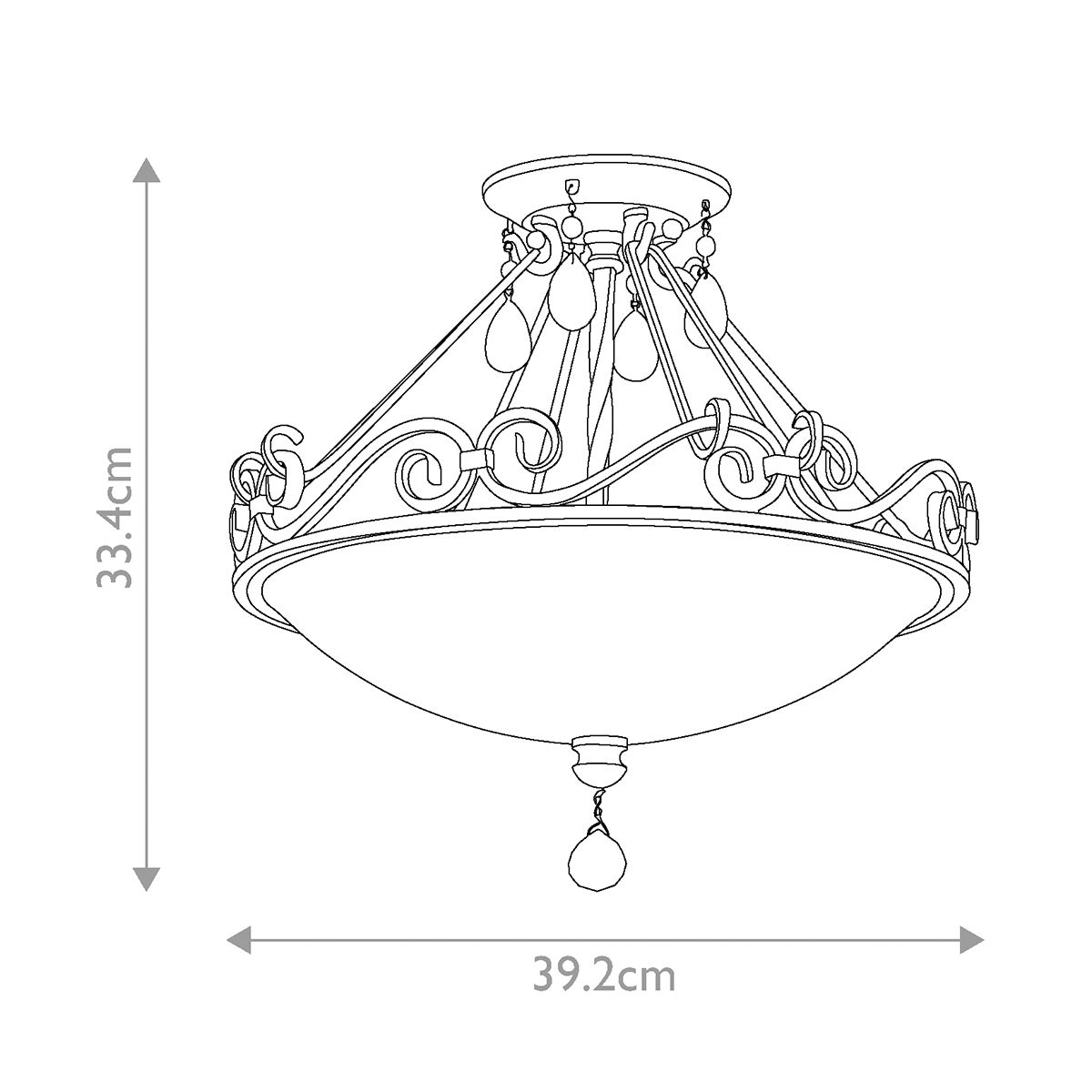 Chateau 2-flammige Deckenleuchte, Mokka-Bronze - Elsteadlighting - leuchtengrosshandel24