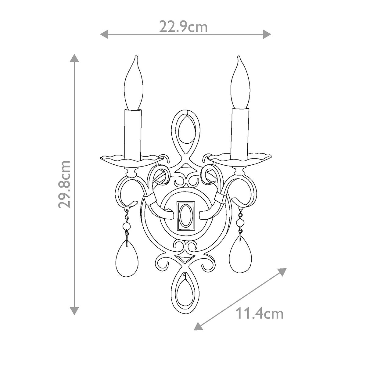 Chateau 2-flammige Wandleuchte - Mokkabronze - Elsteadlighting - leuchtengrosshandel24