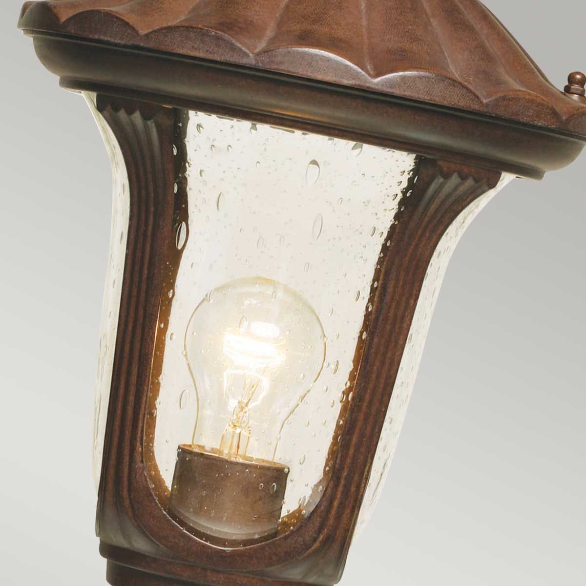 Chicago 1 - flammige kleine Sockellaterne – Bronze – rostige Bronzepatina - Elsteadlighting - CC3 - S