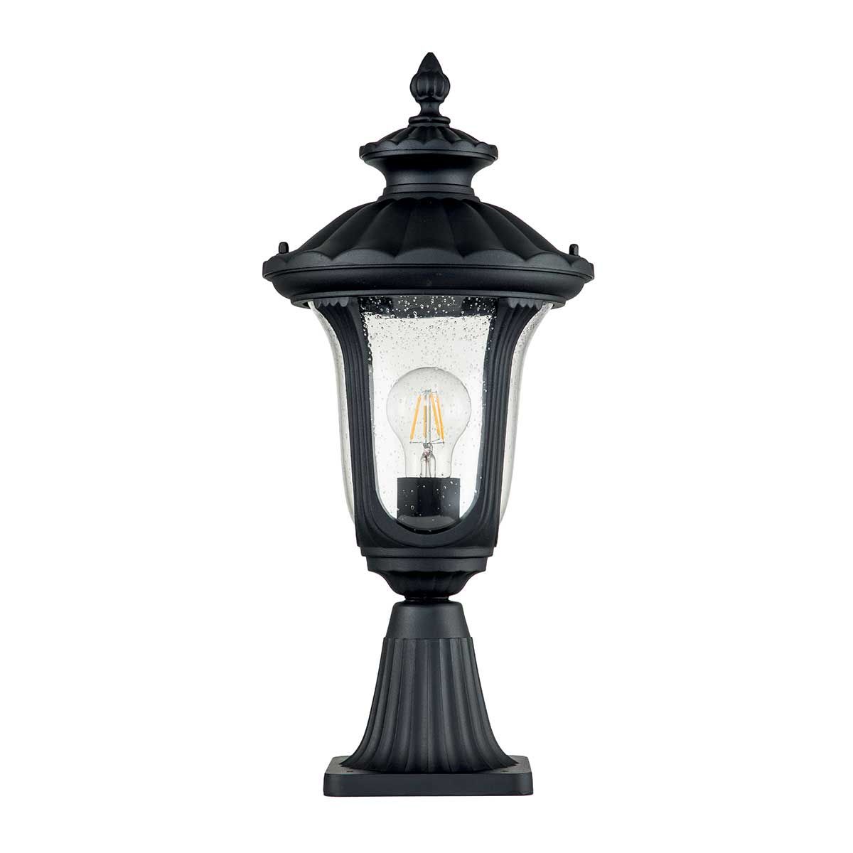 Chicago 1 - flammige kleine Sockellaterne - Strukturiertes Schwarz - Elsteadlighting - CC3 - S - BK