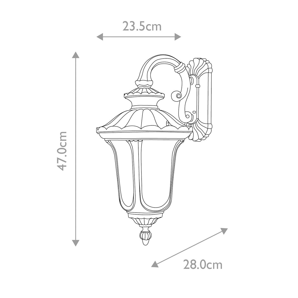 Chicago 1 - flammige kleine Wandlaterne - Strukturiertes Schwarz - Elsteadlighting - CC2 - S - BK