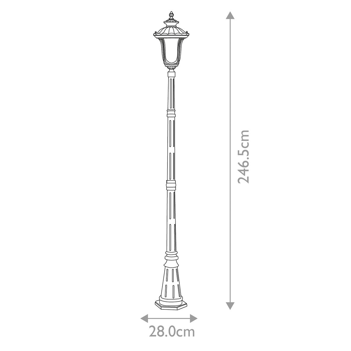 Chicago 1 - flammige Laterne mit Einzelkopf, Strukturschwarz - Elsteadlighting - CC5 - M - BK