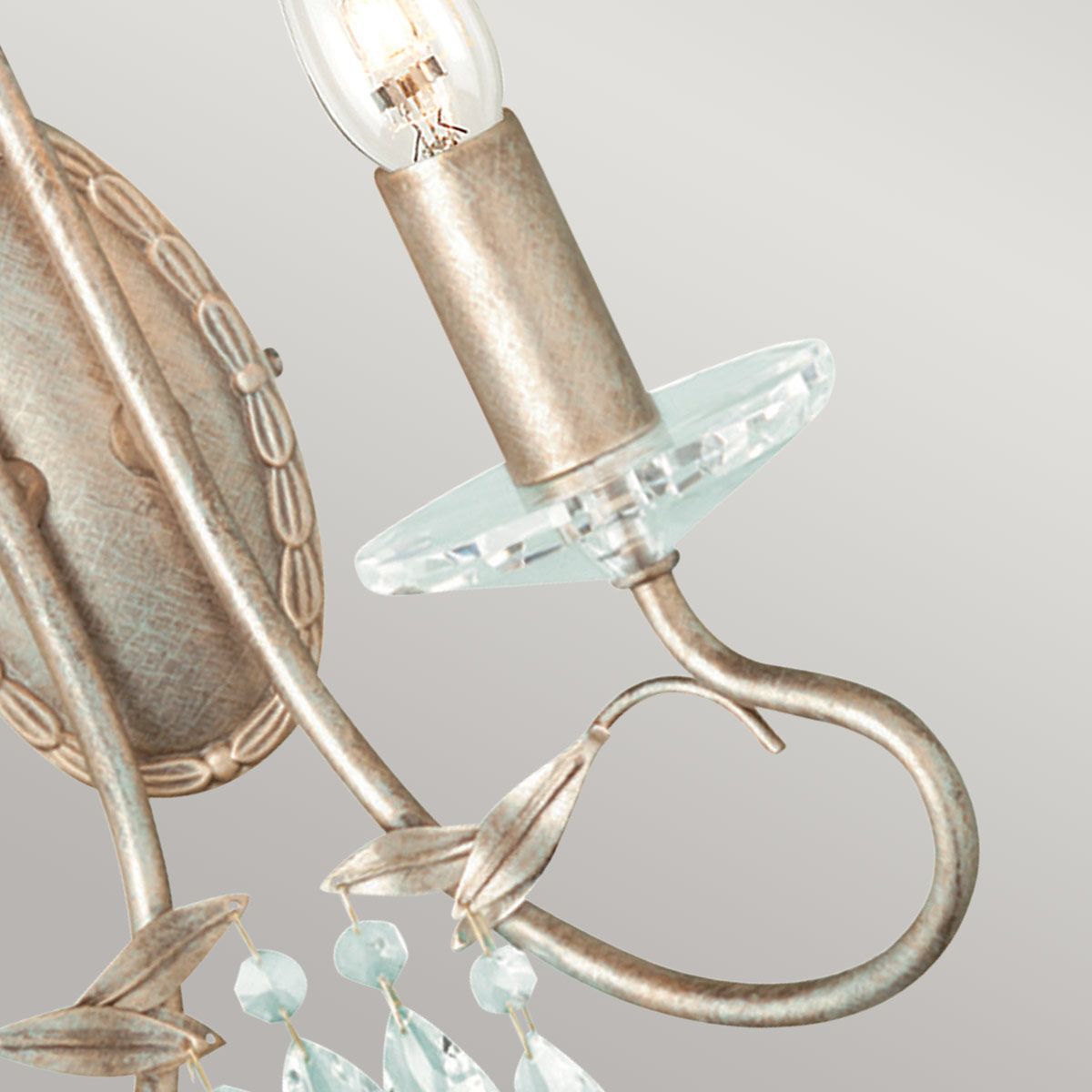 Christina 2-flammige Wandleuchte - Silber/Gold Patina - Elsteadlighting - leuchtengrosshandel24