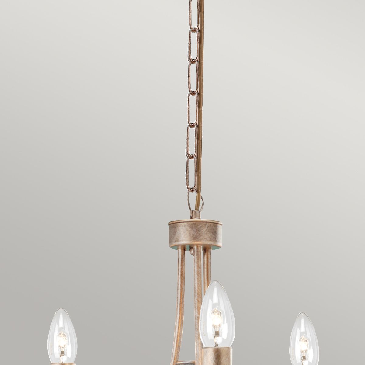Christina Kronleuchter mit 3 Lichtern, Silber/Gold Patina - Elsteadlighting - leuchtengrosshandel24