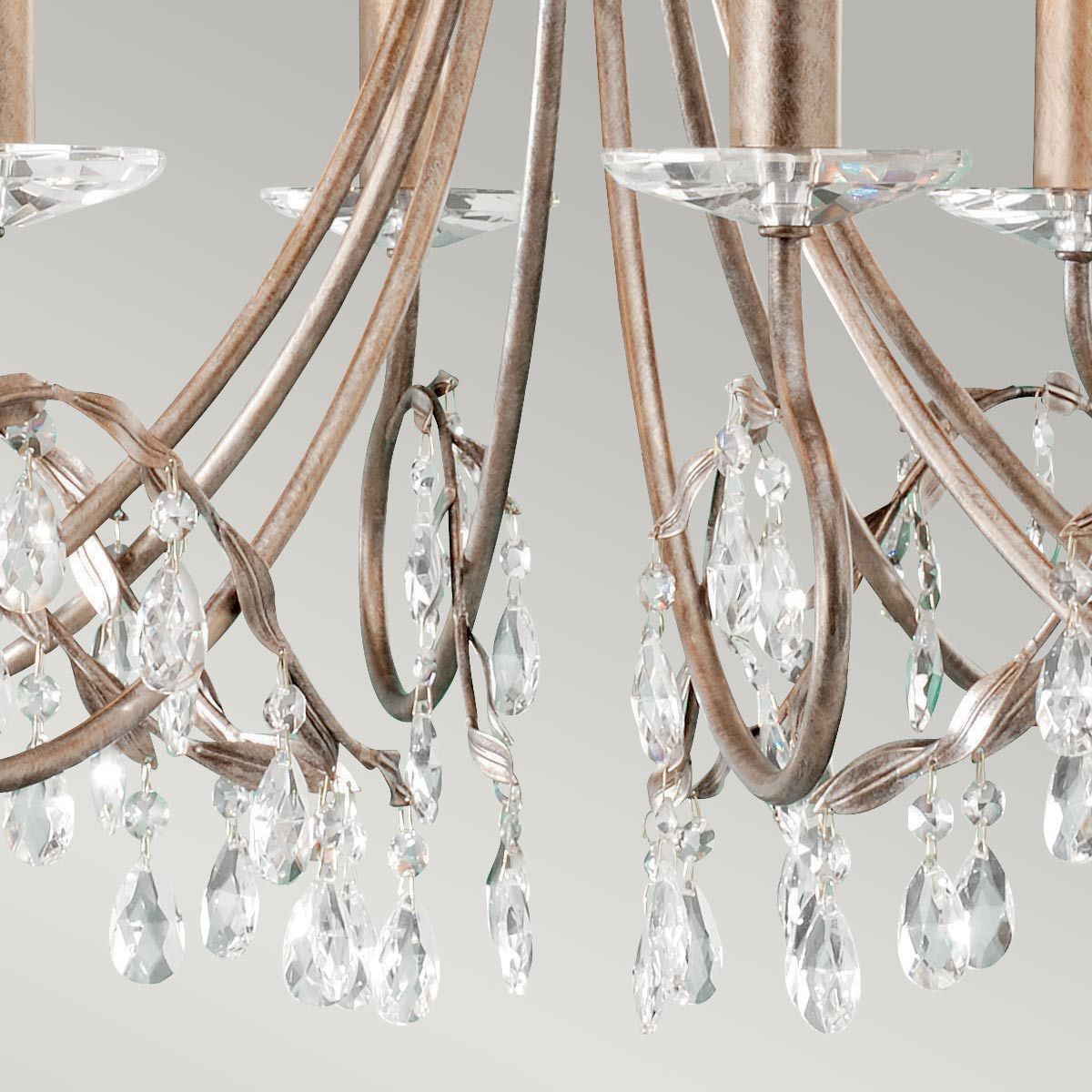 Christina Kronleuchter mit 8 Lichtern, Silber/Gold Patina - Elsteadlighting - leuchtengrosshandel24