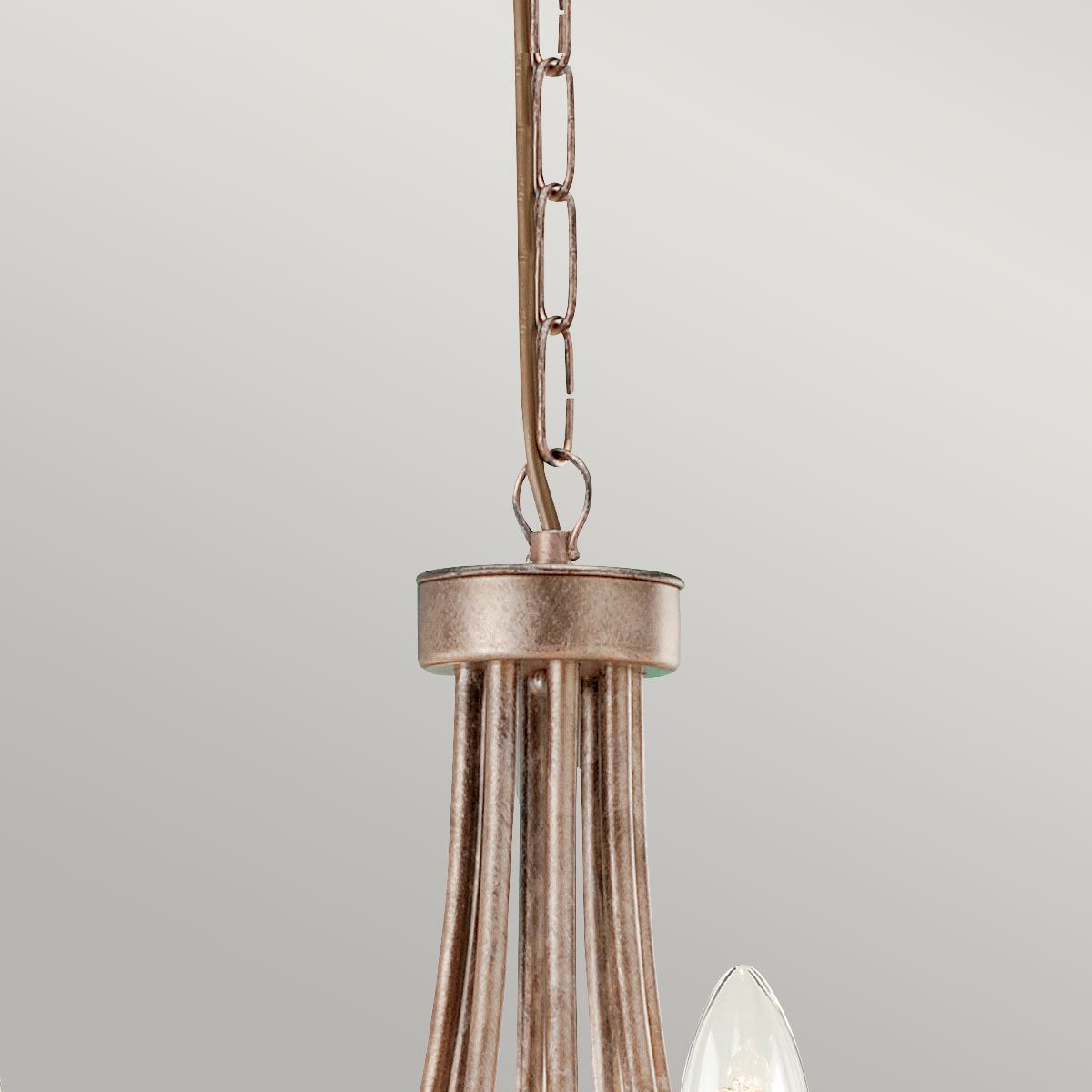 Christina Kronleuchter mit 8 Lichtern, Silber/Gold Patina - Elsteadlighting - leuchtengrosshandel24