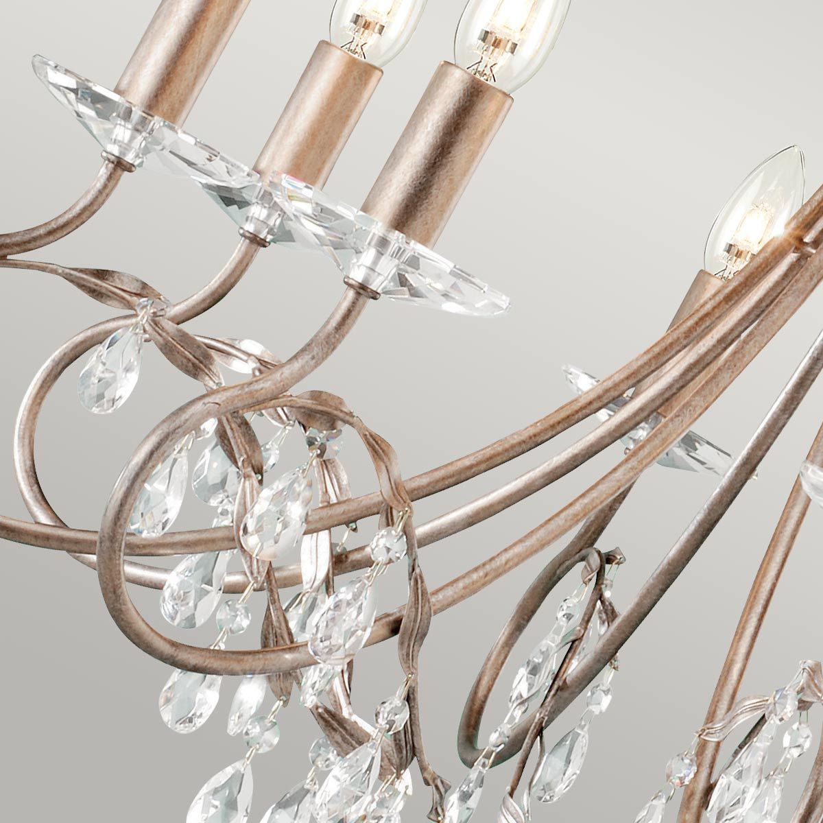 Christina Kronleuchter mit 8 Lichtern, Silber/Gold Patina - Elsteadlighting - leuchtengrosshandel24
