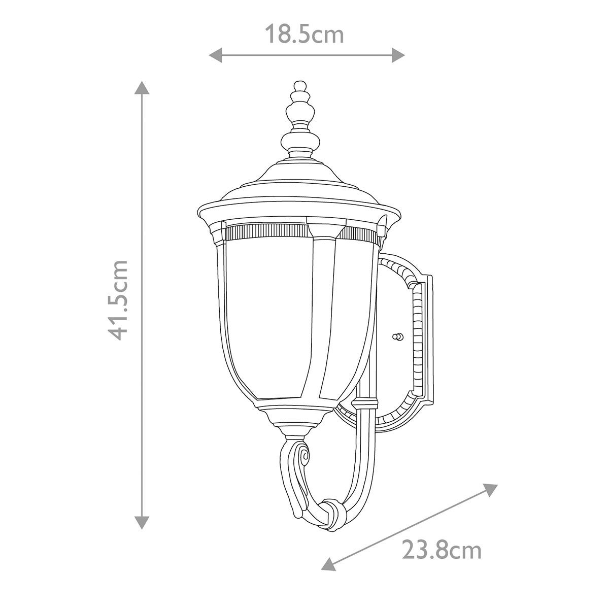 Cleveland 1 - flammige kleine Wandlaterne - verwitterte Bronze - Elsteadlighting - CL1 - S
