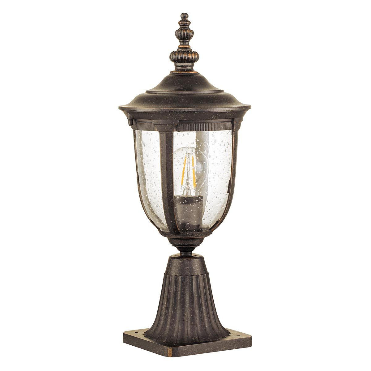 Cleveland - Kleine 1 - flammige Sockellaterne - Verwitterte Bronze - Elsteadlighting - CL3 - S