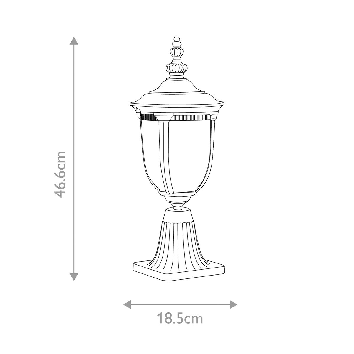 Cleveland - Kleine 1 - flammige Sockellaterne - Verwitterte Bronze - Elsteadlighting - CL3 - S