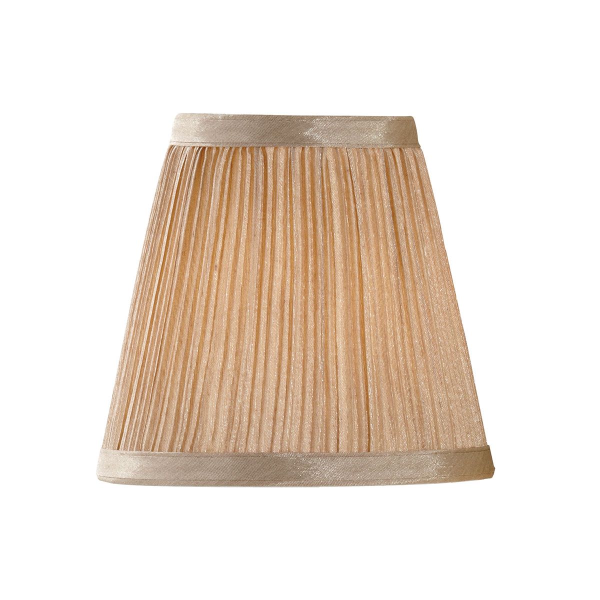 Clip Shades Kerzenschirm aus Chiffon mit Pilzfalten, goldfarben - Elsteadlighting - leuchtengrosshandel24