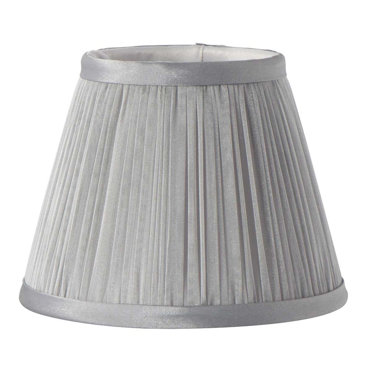 Clip Shades Plissee-Kerzenschirm aus grauem Chiffon - Elsteadlighting - leuchtengrosshandel24