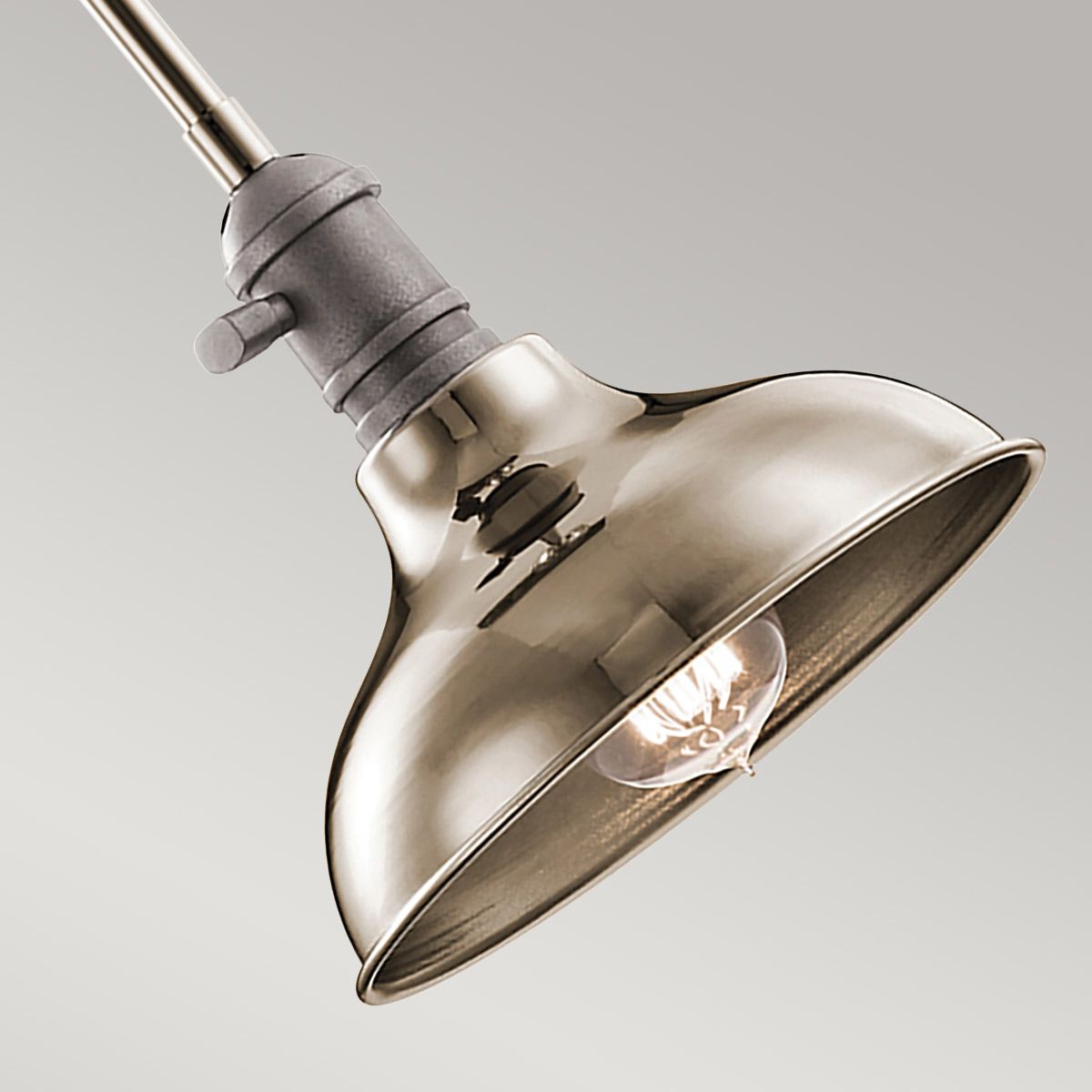 Cobson 1-flammige Mini-Pendelleuchte - Poliertes Nickel - Natürliches Messing - Elsteadlighting - leuchtengrosshandel24