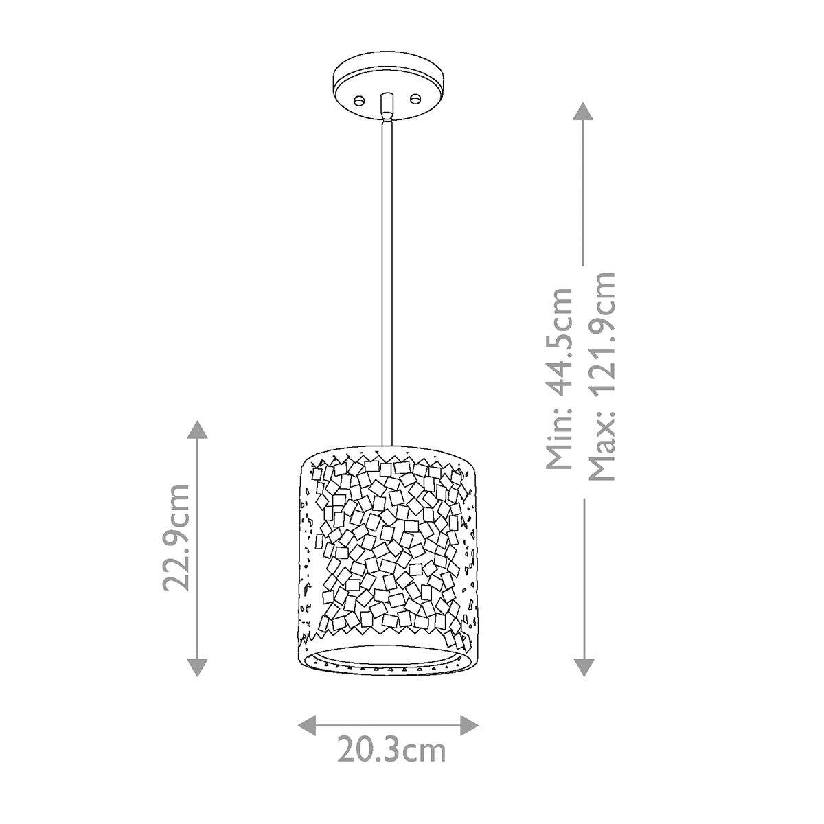 Confetti 1-flammige Mini-Pendelleuchte - Altsilber - Elsteadlighting - leuchtengrosshandel24