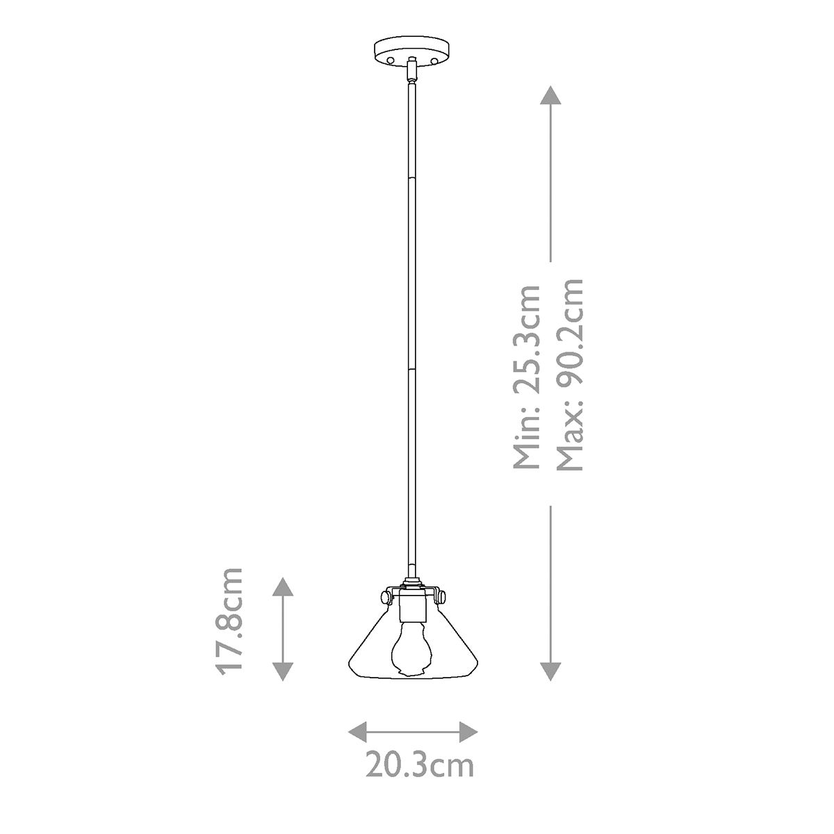 Congress 1-flammige Pendelleuchte aus klarem Glas - Gebürstetes Karamell - Elsteadlighting - leuchtengrosshandel24