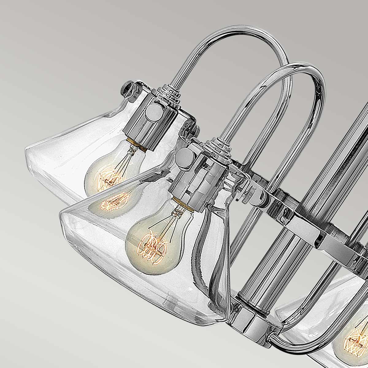 Congress Kronleuchter mit 4 Lichtern, klares Glas, Chrom - Elsteadlighting - leuchtengrosshandel24